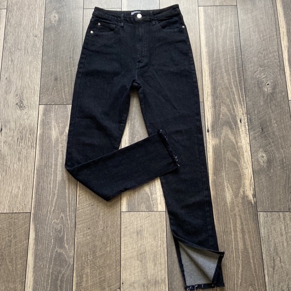 WeWoreWhat Slit Hem Jean in Washed Black - Picture 4 of 4